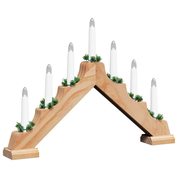 vidaXL Christmas Candle Arch with 7 LEDs Brown 39.5 x 5 x 29 cm
