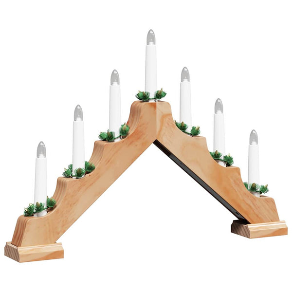 vidaXL Christmas Candle Arch with 7 LEDs Brown 39.5 x 5 x 29 cm