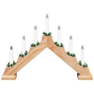 vidaXL Christmas Candle Arch with 7 LEDs Brown 39.5 x 5 x 29 cm