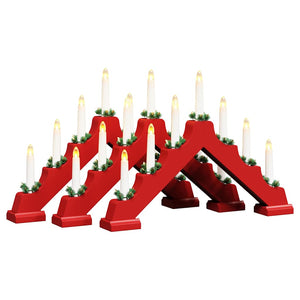 vidaXL Christmas Candle Arch with 7 LEDs 3 pcs Red 39.5 x 5 x 29 cm