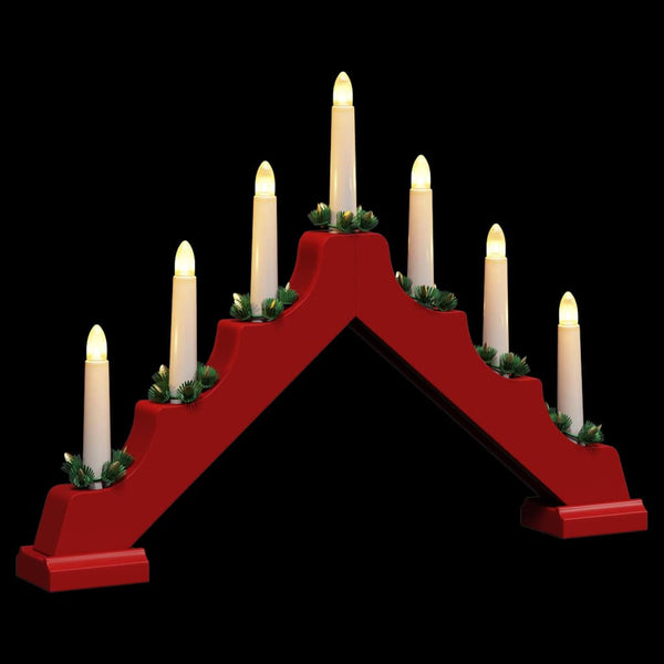 vidaXL Christmas Candle Arch with 7 LEDs 3 pcs Red 39.5 x 5 x 29 cm