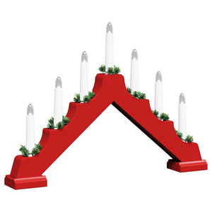 vidaXL Christmas Candle Arch with 7 LEDs 3 pcs Red 39.5 x 5 x 29 cm