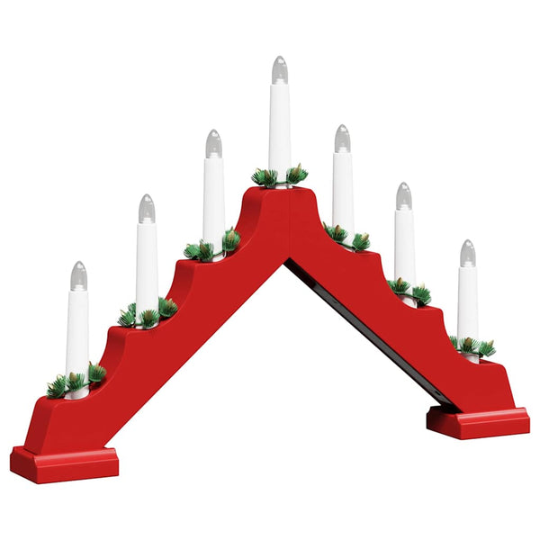 vidaXL Christmas Candle Arch with 7 LEDs 3 pcs Red 39.5 x 5 x 29 cm