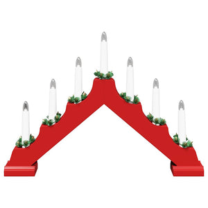 vidaXL Christmas Candle Arch with 7 LEDs 3 pcs Red 39.5 x 5 x 29 cm