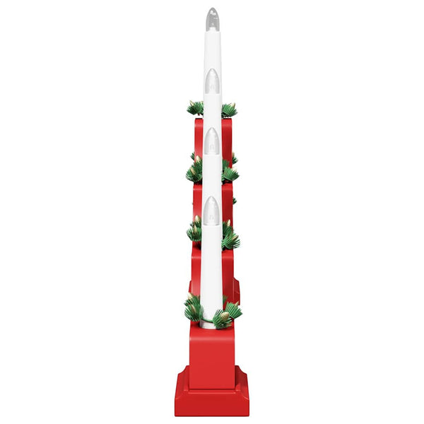 vidaXL Christmas Candle Arch with 7 LEDs 3 pcs Red 39.5 x 5 x 29 cm