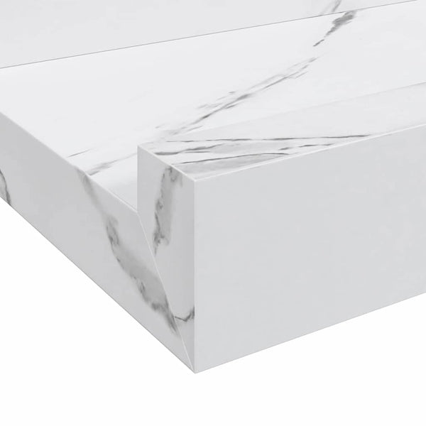 Wandregal 2er Set Weiß Marmor