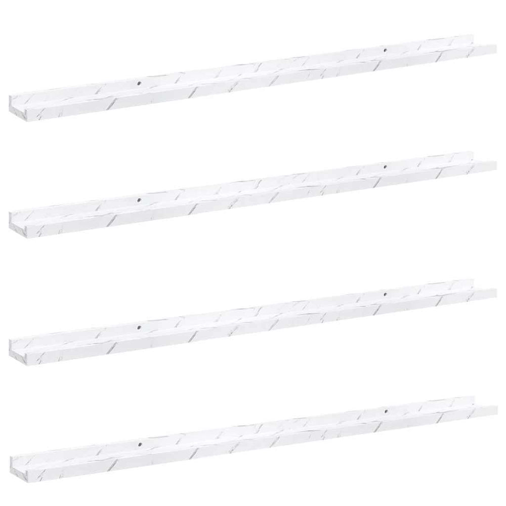 Wandregal 4er Set Weiß Marmor Optik