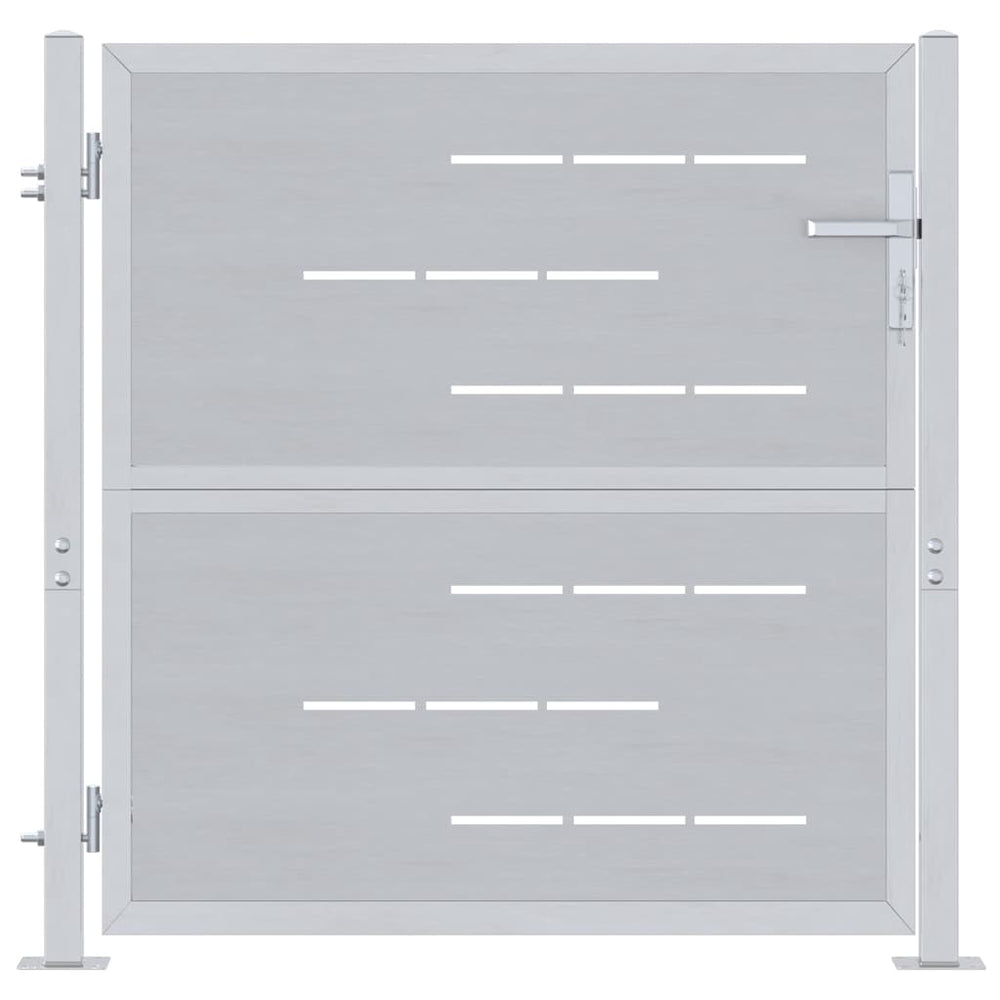 vidaXL Garden Gate with Lock Silver 85 x 97 cm Stainless Steel