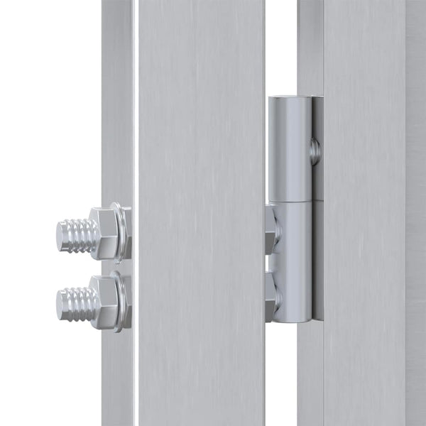 vidaXL Garden Gate with Lock Silver 96 x 200 cm Stainless Steel