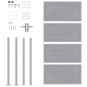 vidaXL Garden Gate with Lock Silver 96 x 200 cm Stainless Steel