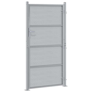vidaXL Garden Gate with Lock Silver 96 x 200 cm Stainless Steel