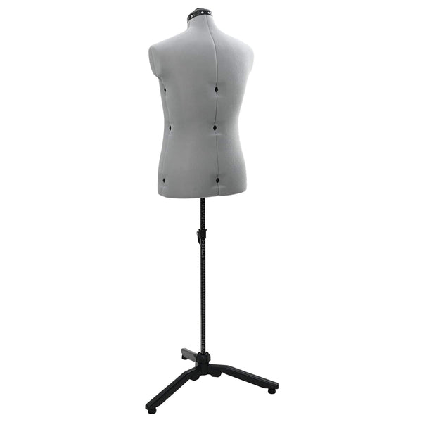 vidaXL Adjustable Male Dressmaking Dummy Grey 37.5-45.5 Inches