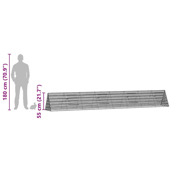 vidaXL Rabbit Cage Silver 430 x 55 x 55 cm Galvanised Steel