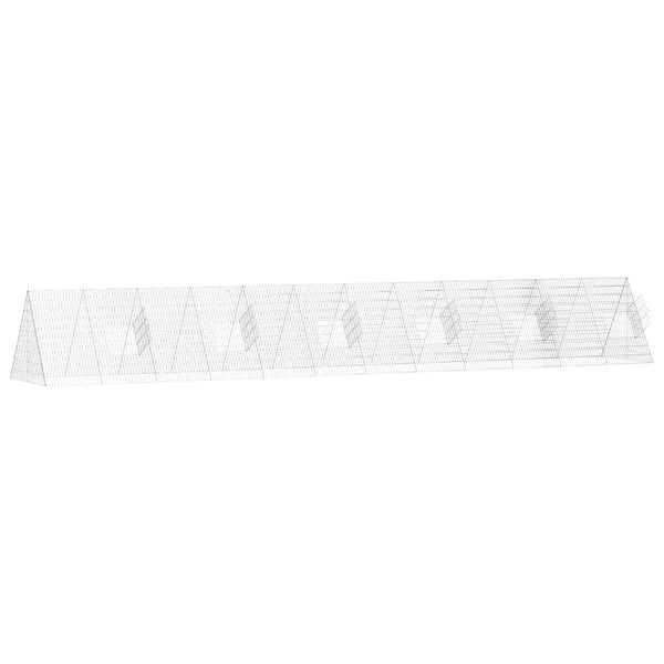 vidaXL Rabbit Cage Silver 650 x 100 x 85 cm Galvanized Steel