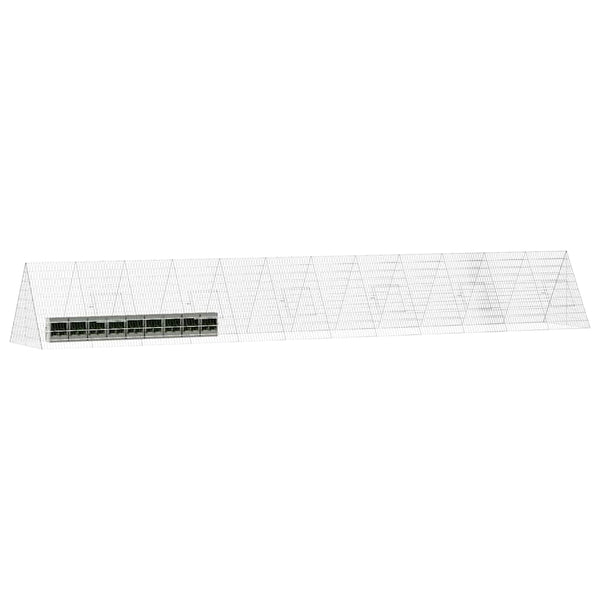 vidaXL Rabbit Cage Silver 650 x 100 x 85 cm Galvanized Steel