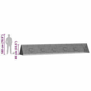 vidaXL Rabbit Cage Silver 650 x 100 x 85 cm Galvanized Steel