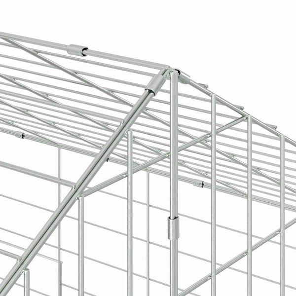 vidaXL Rabbit Cage Silver 100 x 78 x 78 cm Galvanized Steel
