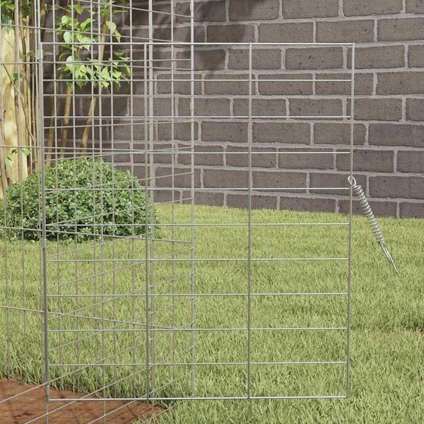vidaXL Rabbit Cage Silver 100 x 78 x 78 cm Galvanized Steel