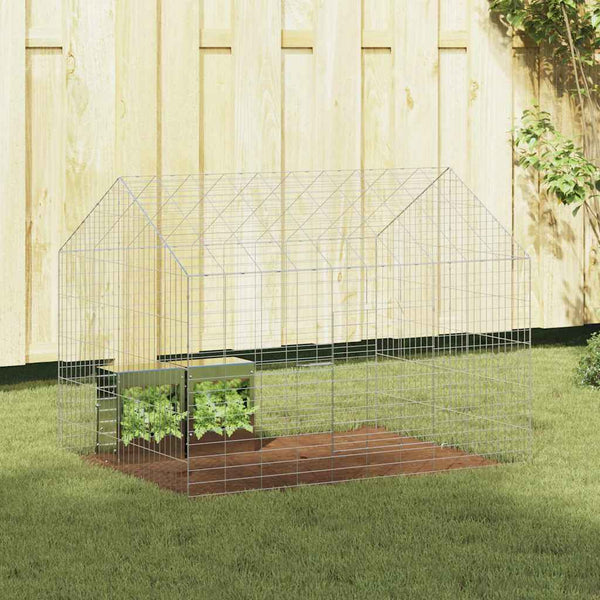 vidaXL Rabbit Cage Silver 100 x 78 x 78 cm Galvanized Steel