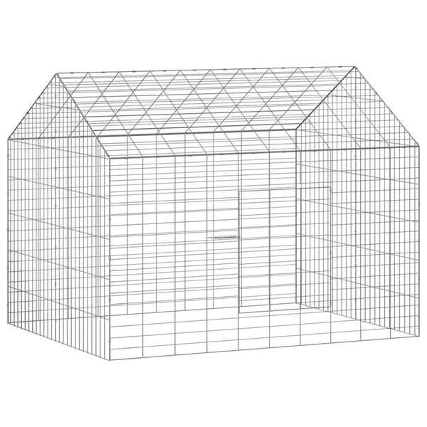 vidaXL Rabbit Cage Silver 100 x 78 x 78 cm Galvanized Steel