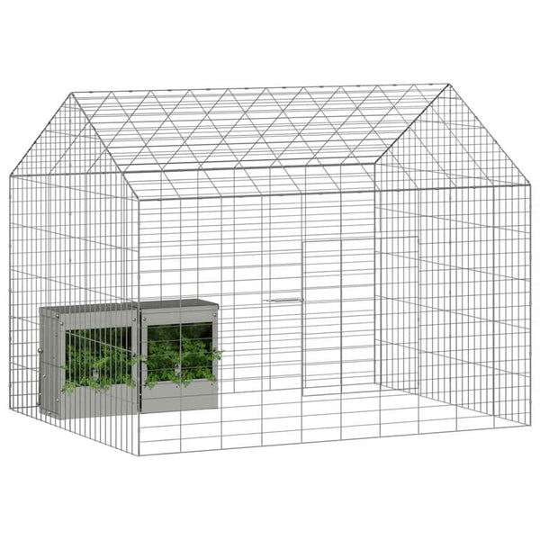 vidaXL Rabbit Cage Silver 100 x 78 x 78 cm Galvanized Steel