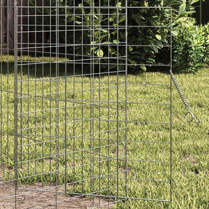 vidaXL Rabbit Hutch Silver 400 x 78 x 78 cm Galvanized Steel