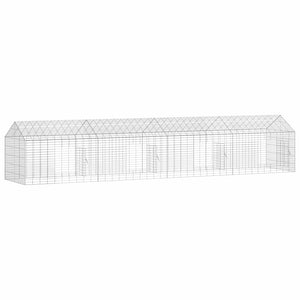 vidaXL Rabbit Hutch Silver 400 x 78 x 78 cm Galvanized Steel