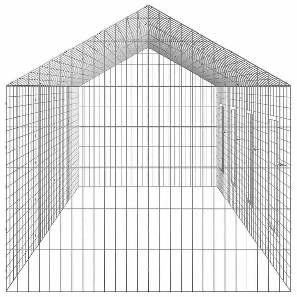 vidaXL Rabbit Hutch Silver 400 x 78 x 78 cm Galvanized Steel