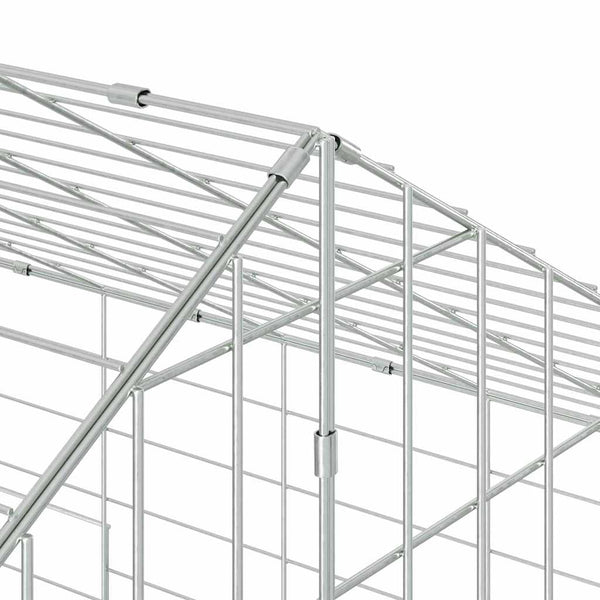 vidaXL Rabbit Cage Silver 600 x 78 x 78 cm Galvanized Steel