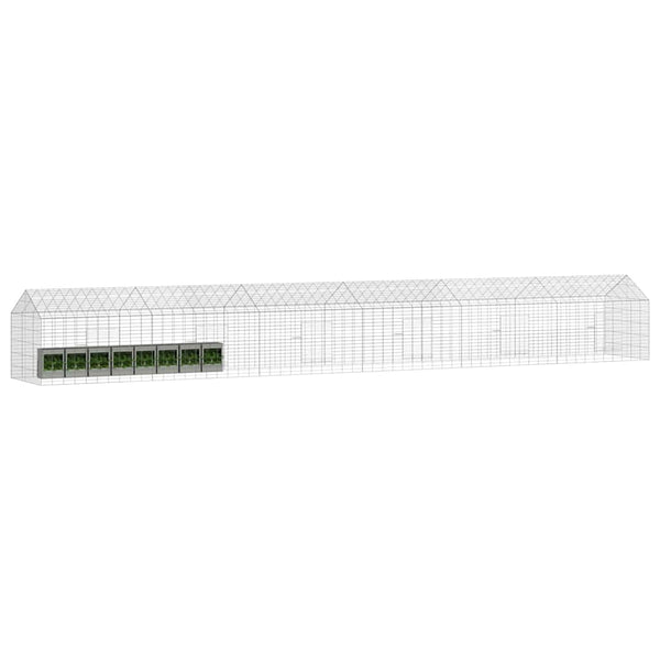 vidaXL Rabbit Cage Silver 600 x 78 x 78 cm Galvanized Steel