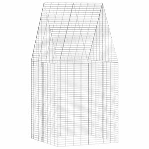 vidaXL Rabbit Cage Silver 100 x 100 x 210 cm Galvanized Steel