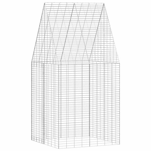 vidaXL Rabbit Cage Silver 100 x 100 x 210 cm Galvanized Steel