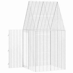 vidaXL Rabbit Cage Silver 100 x 100 x 210 cm Galvanized Steel