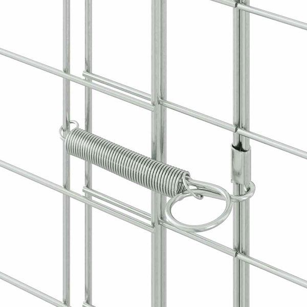 vidaXL Rabbit Hutch Silver 400 x 100 x 210 cm Galvanized Steel