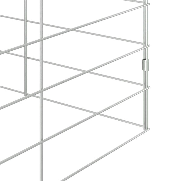 vidaXL Rabbit Hutch Silver 400 x 100 x 210 cm Galvanized Steel