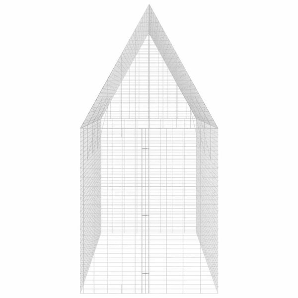 vidaXL Rabbit Hutch Silver 400 x 100 x 210 cm Galvanized Steel
