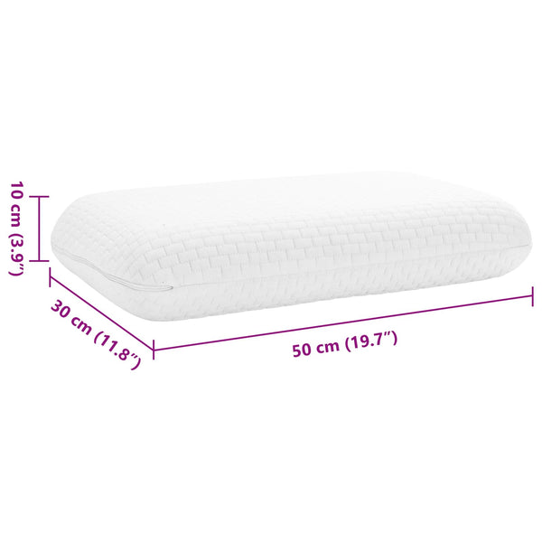 vidaXL Sleeping Pillow Solid White 50 x 30 x 10 cm Memory Foam