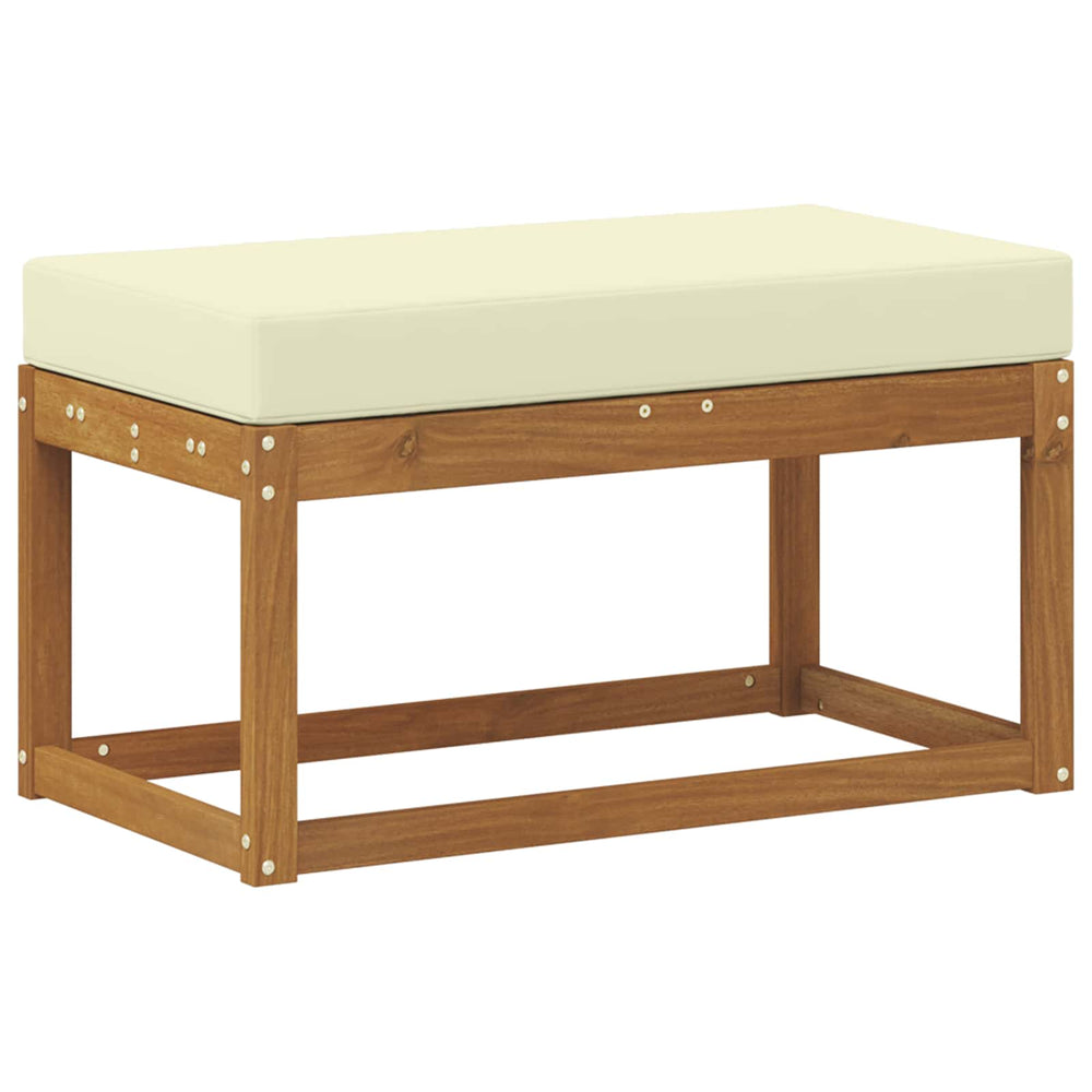 vidaXL Outdoor Storage Bench with Cushion Natural and Cream 79 x 43 x 37 cm