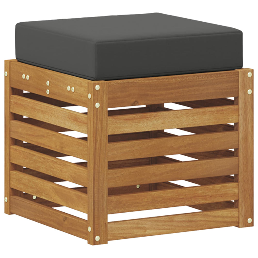vidaXL Stool Bench 2 Pieces Natural and Anthracite Solid Acacia Wood