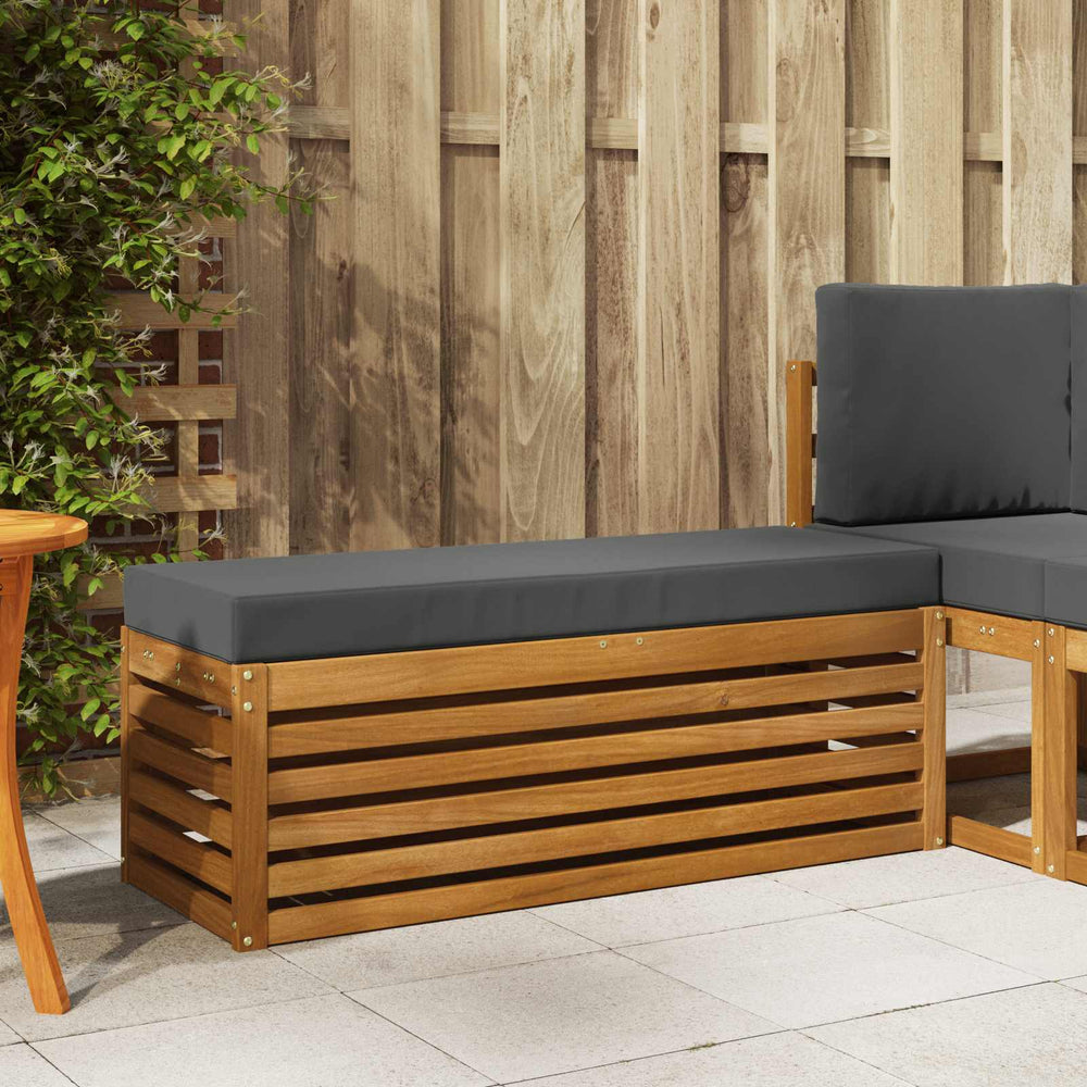 vidaXL Stool Bench with Cushion Natural and Anthracite 115 x 43 x 37 cm