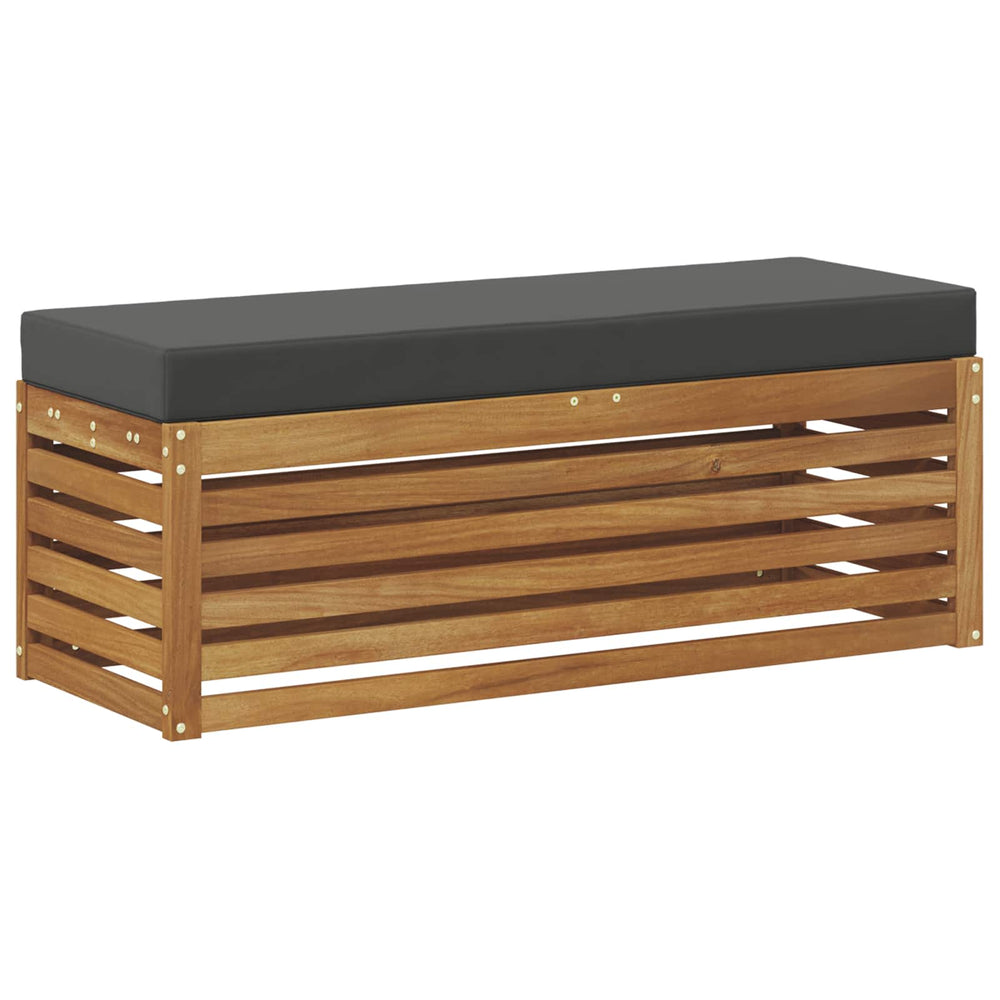 vidaXL Stool Bench with Cushion Natural and Anthracite 115 x 43 x 37 cm