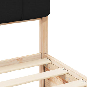 vidaXL Bed Frame with Padded Headboard Black 120 x 200 cm