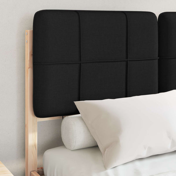 vidaXL Bed Frame with Padded Headboard Black 120 x 200 cm