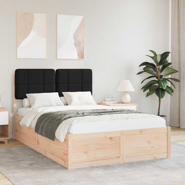 vidaXL Bed Frame with Padded Headboard Black 120 x 200 cm