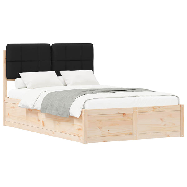 vidaXL Bed Frame with Padded Headboard Black 120 x 200 cm