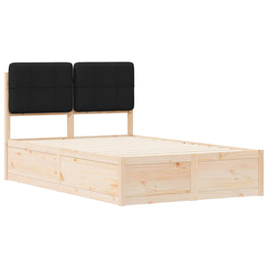 vidaXL Bed Frame with Padded Headboard Black 120 x 200 cm