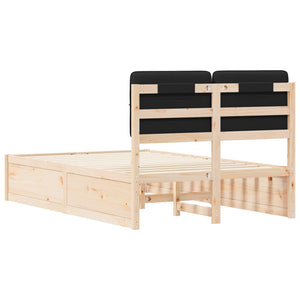 vidaXL Bed Frame with Padded Headboard Black 120 x 200 cm