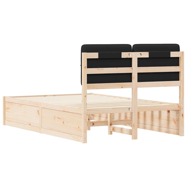 vidaXL Bed Frame with Padded Headboard Black 120 x 200 cm