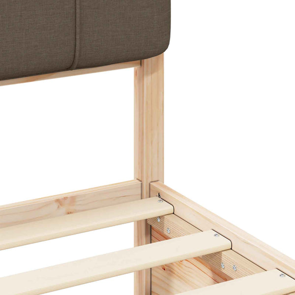 vidaXL Bed Frame with Padded Headboard Taupe 120 x 200 cm