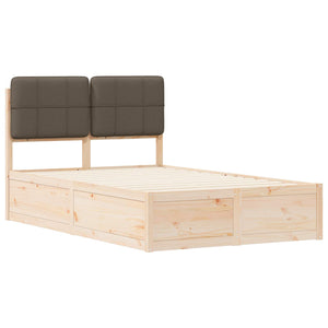 vidaXL Bed Frame with Padded Headboard Taupe 120 x 200 cm